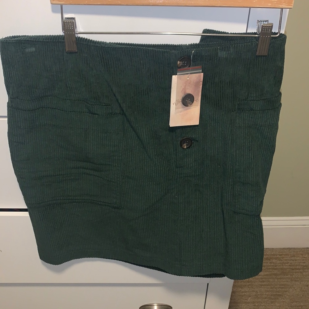 Green Corduroy skirt.